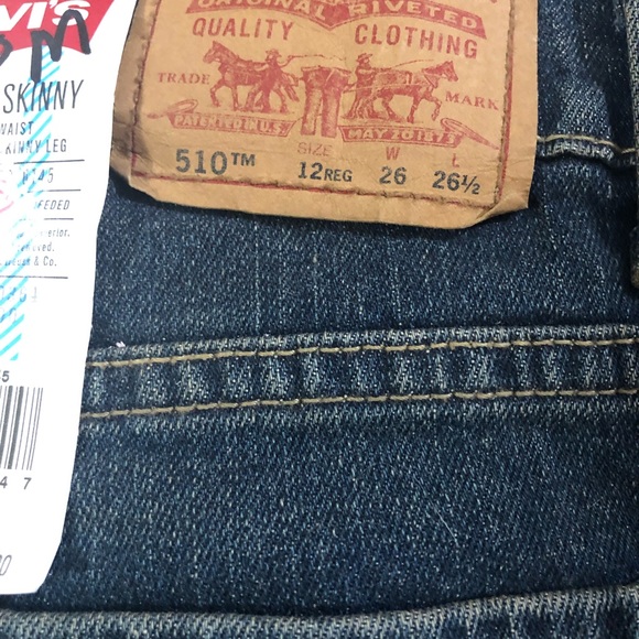 Boys Blue Jeans Super Skinny Fit Levis 510 Youth Pants 12 Regulars 26 x 26 1/2 - Picture 10 of 10